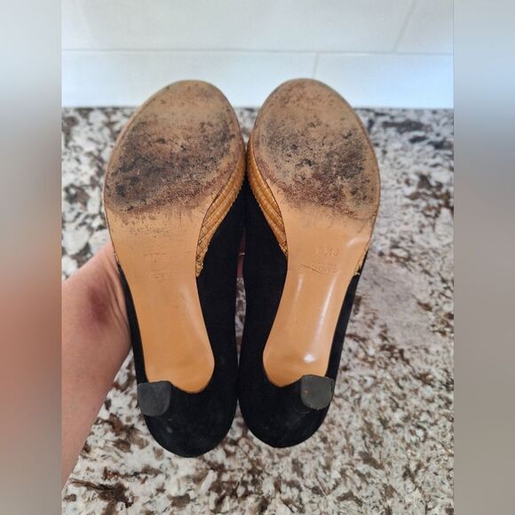 Gucci black suede heel flats size 9.5 - Picture 8 of 14